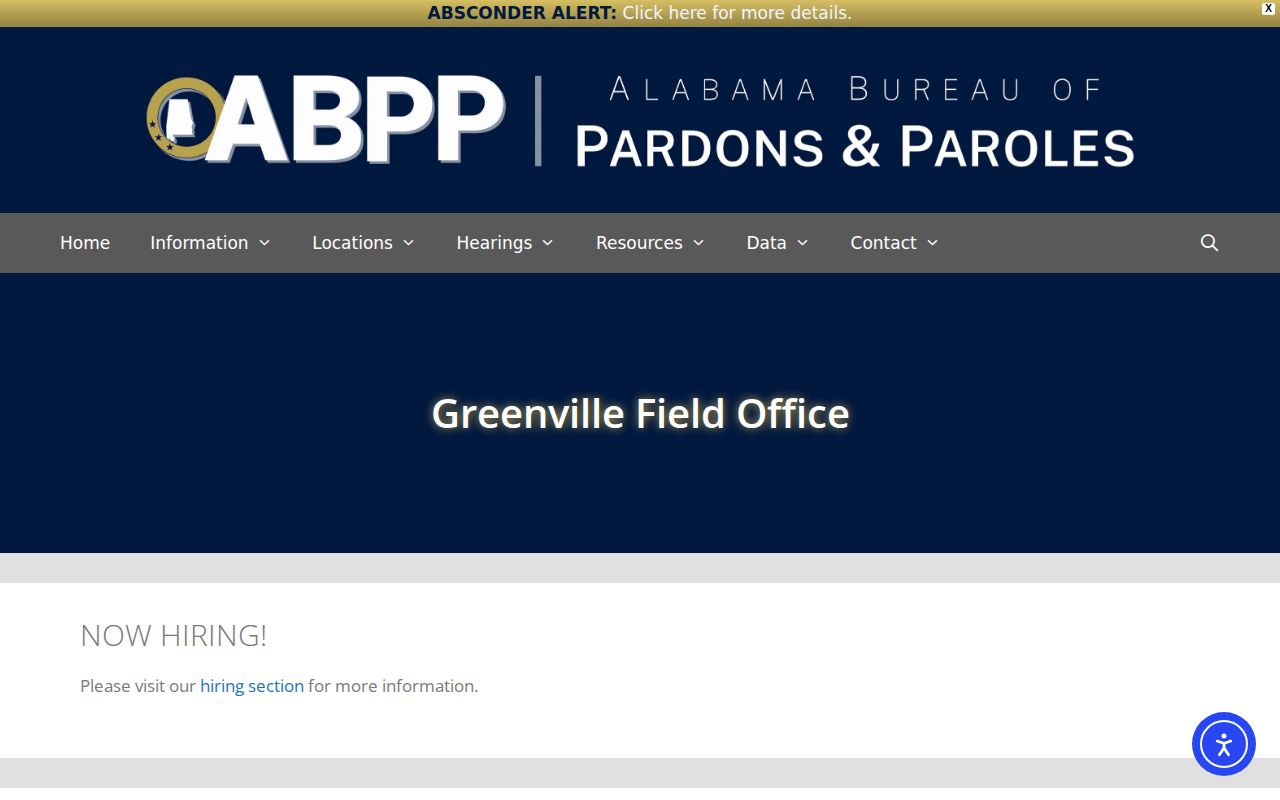 Lowndes County probation and parole Greenville Field Office source