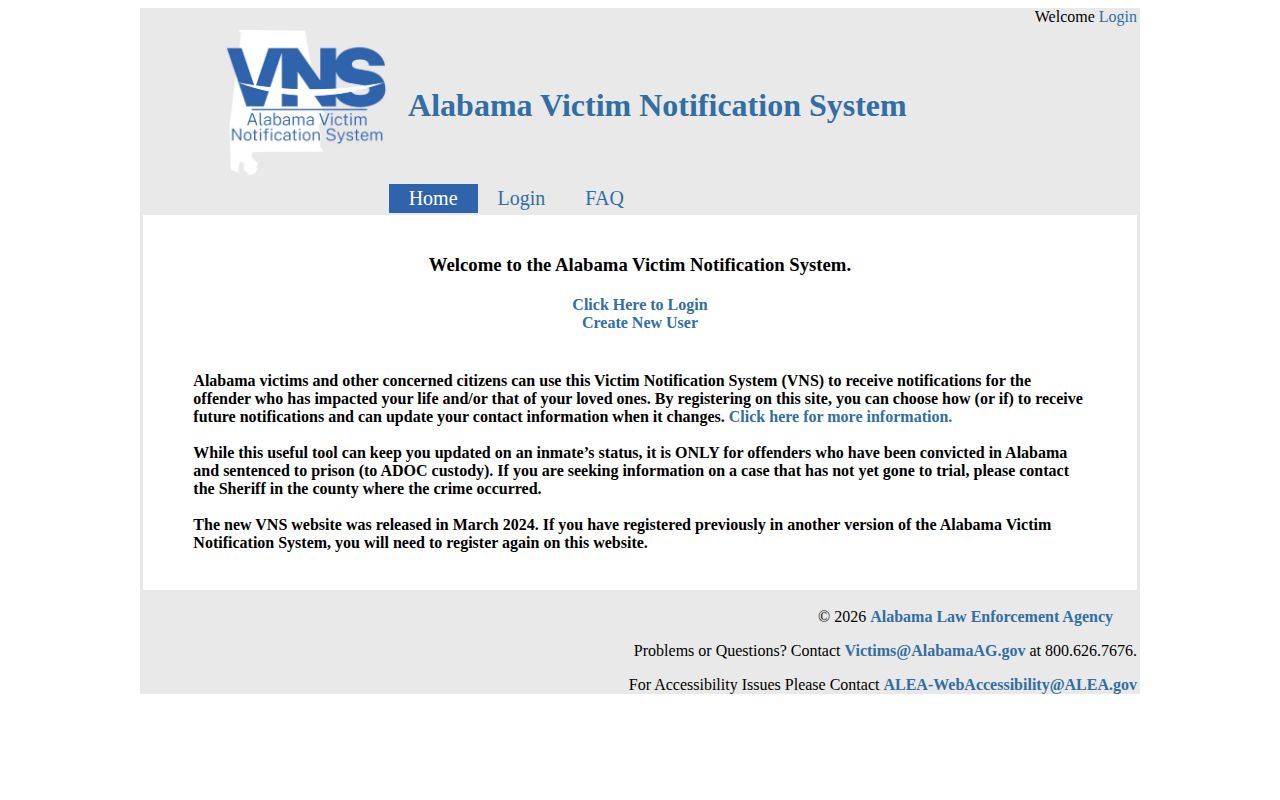 Lowndes County VINELink inmate search Alabama victim notification source